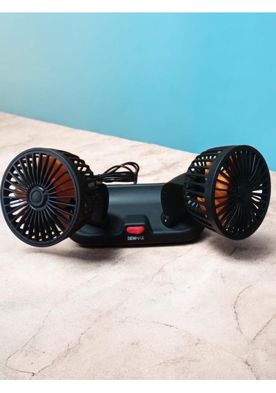 Çift Başlıklı Araç Vantilatörü Usb 12v 360 Dönebilen Sessiz Araç İçi Fan 2 Kademeli Hız Ayarlı Oto Soğutucu