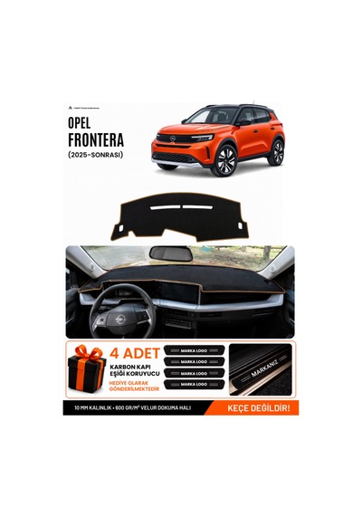 Opel Frontera 2025-sonrası Uyumlu Torpido Örtüsü, Torpido Kılıfı - Siyah-kahverengi - Op025