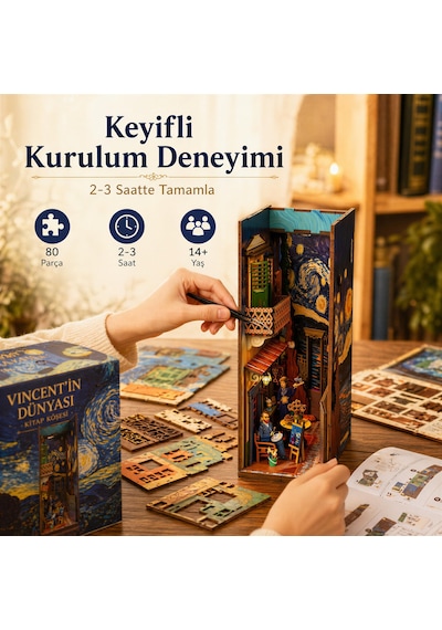 Van Gogh Temalı Book Nook Kitap Köşesi Vincent In Dünyası Dıy Maket