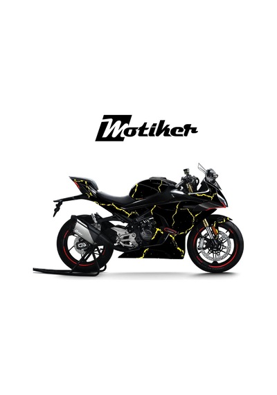 Cfmoto 450sr Kaplama Motosiklet Sticker Etiket Modeli Şimşek Desen