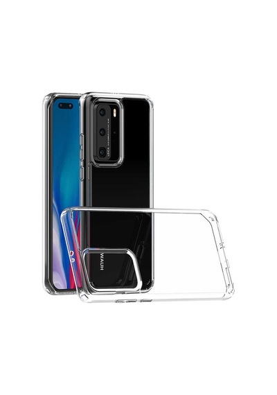 Huawei P40 Pro Kılıf Zore Coss Şeffaf Sert Silikon Kılıf Renksiz