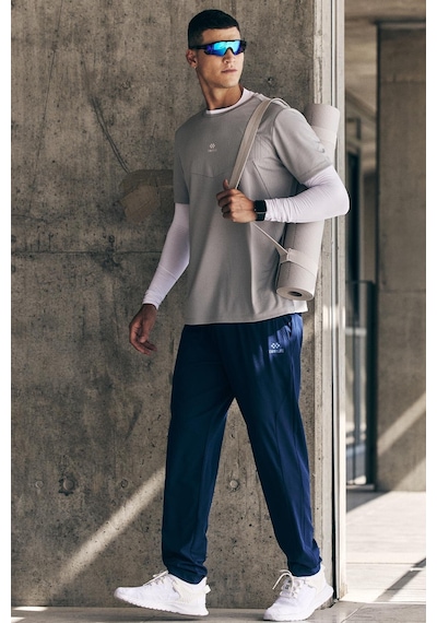 Tommy Life Gri Polyester Nefes Alan Dokulu İnce Esnek Standart Fit Erkek Performans T-shirt - 88391 Gri