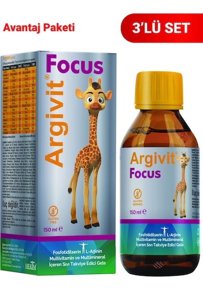 Focus Fosfotidilserin, L-arjinin, Multivitamin Ve Multimineral İçeren Şurup 3 Lü Paket 150 Ml