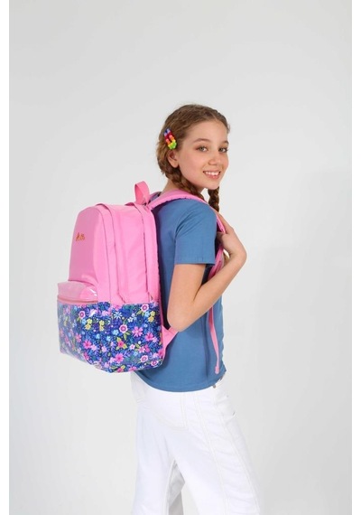 Kaukko Soft Floral Sırt Çantası Pink K1732