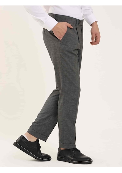 Dufy Gri Erkek Slim Fit Melanj Desenli Klasik Pantolon - 97669-gri Gri Dufy Gri Erkek Slim Fit Melanj Desenli Klasik Pantolon - 97669-gri Gri