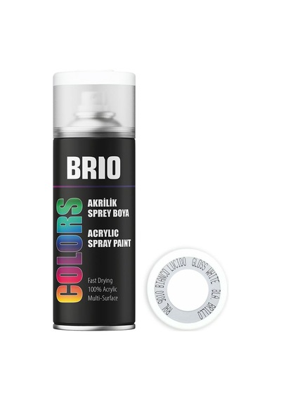 Brio Sprey Boya Akrilik Beyaz Parlak  B9010 400 ML
