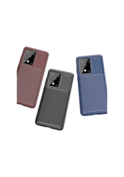 Samsung Galaxy Uyumlu S20 Ultra Kilif Karbon Silikon Case 417936171