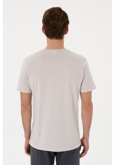 U.S. Polo Assn. Erkek Regular Fit Bisiklet Yaka Açık Gri Tişört 50306897-VR001