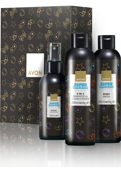 Avon Super Gamer Erkek Çocuk Parfüm EDC 150 ML + Duş Jeli 200 ML + 2'si 1 Arada Şampuan ve Saç Kremi 200 ML