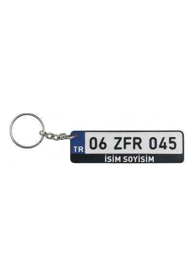 Kişiye Özel İsimli Plaka Anahtarlık Mavi