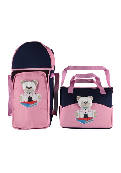 Pembe Ayıcık Bebek Taşıma Seti Portbebe Ve Bakım Çantası