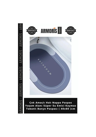 Çok Amaçlı Halı Nappa Paspas Yaşam Alanı Süper Su Emici Kaymaz Tabanlı Banyo Paspası 40x60 Cm Çok Renkli