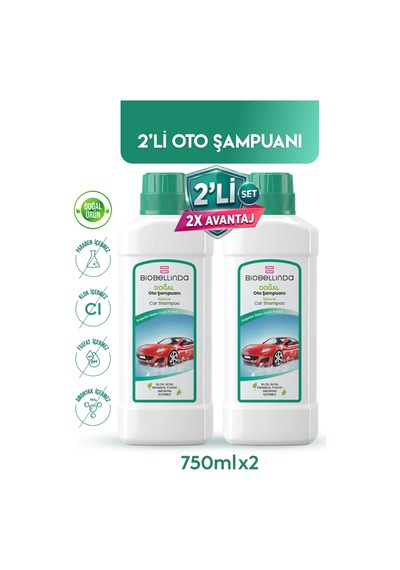 Oto Şampuanı İç Ve Dış Yıkamalarınız Da Derinlemesine Temizlik 750 Ml 2'li Set