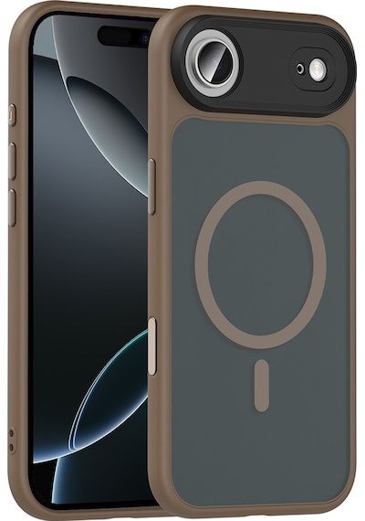 Zore Apple Uyumlu iPhone 17 Air Kılıf Mat Arka Yüzey Wireless Şarj Özellikli Zore Flet M-safe Kapak - Desert Titanyum Gri