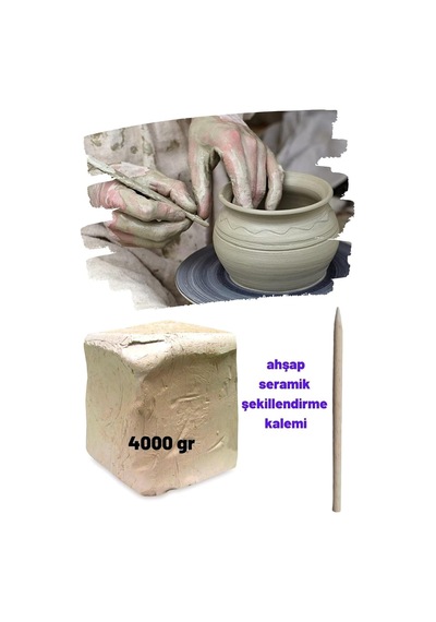 4000 Gr Seramik Hamuru Kil Çamuru, Beyaz Oyun Hamuru Seti 4 Kg Ebeşuar Beyaz