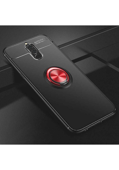 Huawei Mate 10 Lite Kılıf Zore Ravel Silikon Kapak Siyah-Kırmızı