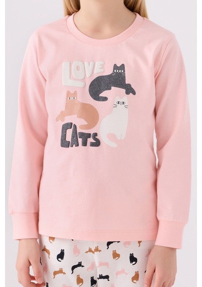 Arnetta Kız Çocuk Pembe Pijama Takımı Ar3057-c-v1 Pembe