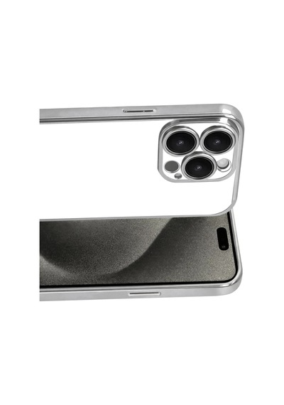 Apple Uyumlu iPhone 15 Pro Max Uyumlu Lensli Silikon - Gümüş