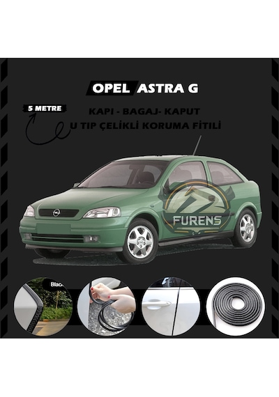 Opel Astra G Oto Araç Kapı Koruma Fitili 5metre Parlak Siyah Renk