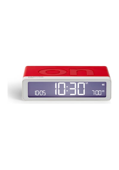 Lexon X Pantone Flip Klasik Şarj Edilebilir Alarm Saat Kırmızı