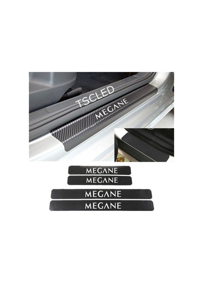 Oto Megane Karbon Kapı Eşiği Koruma Sticker (4 Adet)