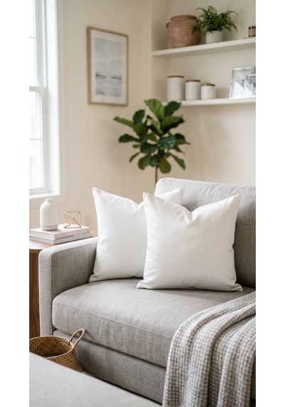 4 Adet Kırlent İç Yastık 45 X 45 Cm %100 Saf Boncuk Silikon Dolgulu