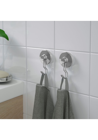 Ikea Krokfjorden Banyo Askısı 2 Kancalı 2'li 4 X 10 X 6 Cm Gümüş