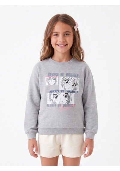 Onloox Kız Çocuk Gri Melanj Kız Çocuk Gri Melanj Pamuklu Bisiklet Yaka Tam Kalıp Şaşkın Kız Baskılı Sweatshirt 9-10 Yaş Onloox Kız Çocuk Gri Melanj Kız Çocuk Gri Melanj Pamuklu Bisiklet Yaka Tam Kalıp Şaşkın Kız Baskılı Sweatshirt 9-10 Yaş