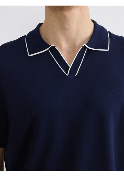 Lcw Vision Lacivert Polo Yaka Erkek Triko Tişört