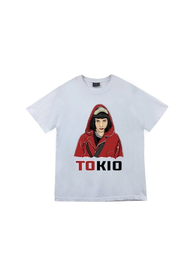 Stoned&Fame Unisex Beyaz La Casa De Papel Baskılı T-shirt Beyaz