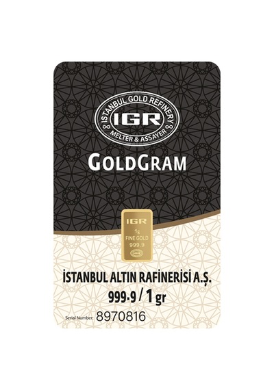 1 Gram Külçe Altın 24 Ayar Has Altın Sertifikalı Seri Numaralı