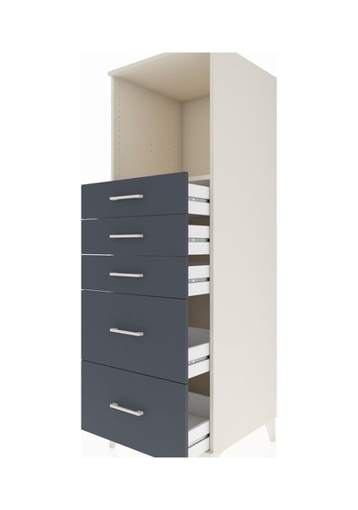 Kronos Dolap Tek Raflı 5 Çekmeceli 60x59x182 Aytaşı-antrasit Aytaşı