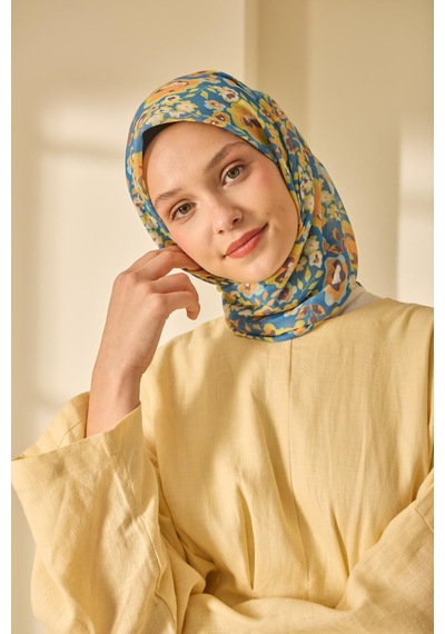 Silk Home Soft Eşarp 73090-26 Gök Mavi, Sarı, Turuncu, Gri