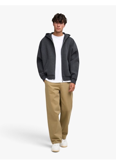 Only & Sons Onsgoyle Boxy Ls Scuba Zıp Hoodıe Noos Erkek Gri Sweatshirt - 22035193