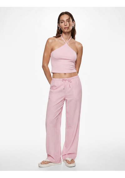 Koton Koton X Sibil Çetinkaya - Slim Fit Boyundan Bağlamalı Halter Yaka Top Pembe 6sak10071uk Gül Koton Koton X Sibil Çetinkaya - Slim Fit Boyundan Bağlamalı Halter Yaka Top Pembe 6sak10071uk Gül