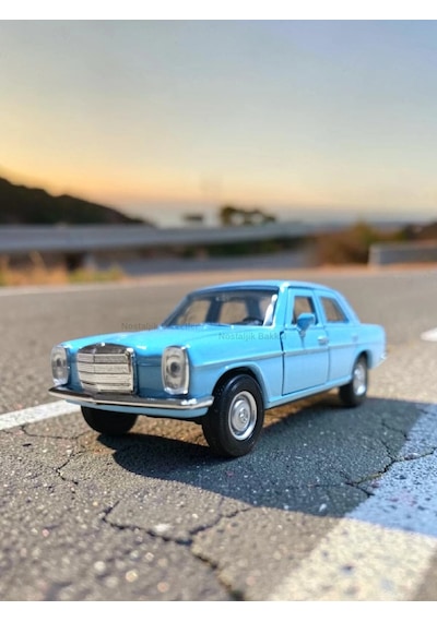 Mavi Mercedes Benz 220 Diecast Çek Bırak Model Araba Diğer