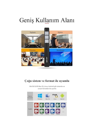 Dm PT003 Şarjlı Lazer Sunum Kumandası