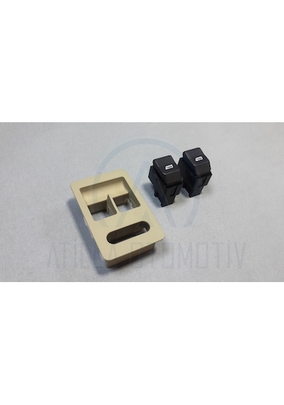 Vw Polo 6n2 1999-2002 Cam Düğme + Çerçeve Ön Sol Takım Bej