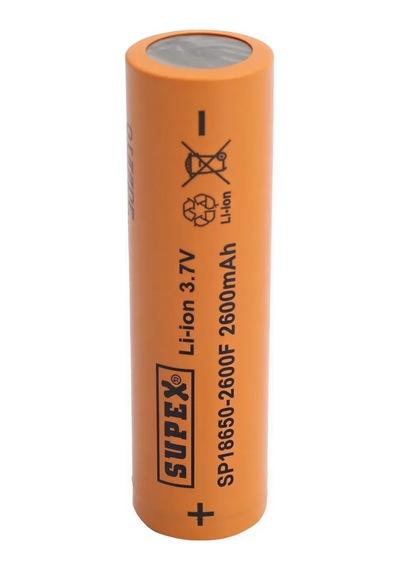 Supex Sp18650-2600f 3.7v 2600mah Li-ion Düz Kafa Pil