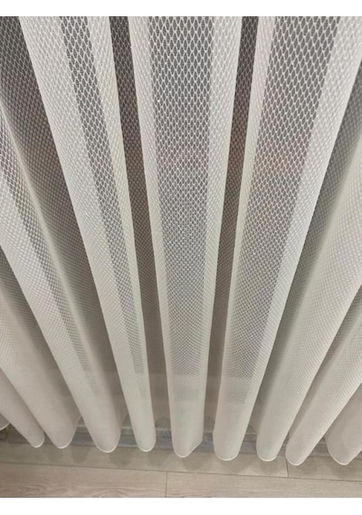 İncilife Home Modern Dokulu Petekli 1/2,5 Orta Normal Pileli Tül Perde Ekru Renk Ekru