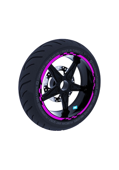Moto GP Yarış Bayraklı Gül Pembesi Jant Şeridi Sticker Çınar Extreme