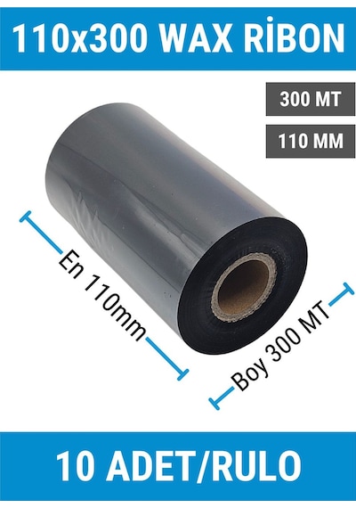 Wax Ribon 110 Mm X 300 Mt 10 Adet Rulo 1