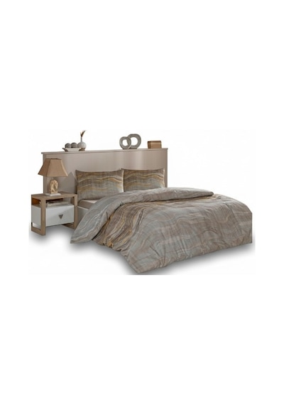 Özdilek Softlife Marble Effect Çift Kişilik Pamuk Saten Nevresim Takımı %100 Pamuk Bej