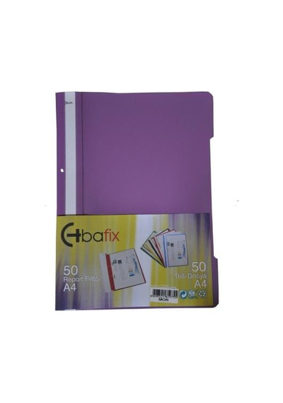 Bafix Telli Dosya Plastik Xl Mor A4 50 Li