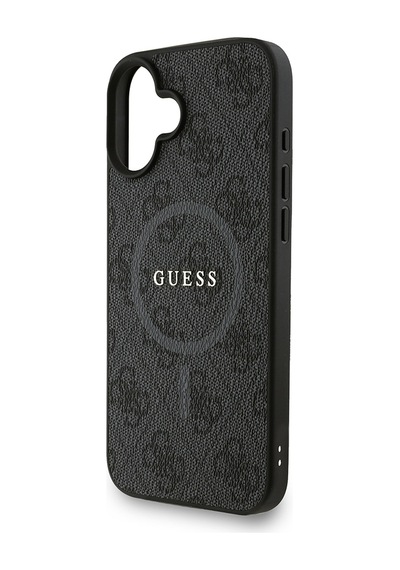 Apple Uyumlu iPhone 16 Plus Kılıf Guess Lisanslı M-safe Bilek Askı İpli Yazı Logolu Kapak Siyah
