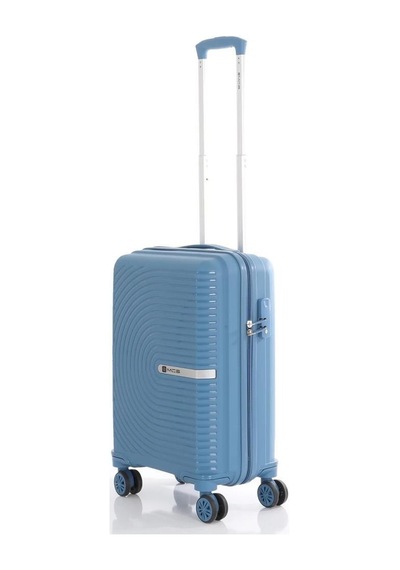 Mçs Bavul Orta Ve Kabin 2li Set Kırılmaz Silikon Valiz V374 Skyblue Sky Blue