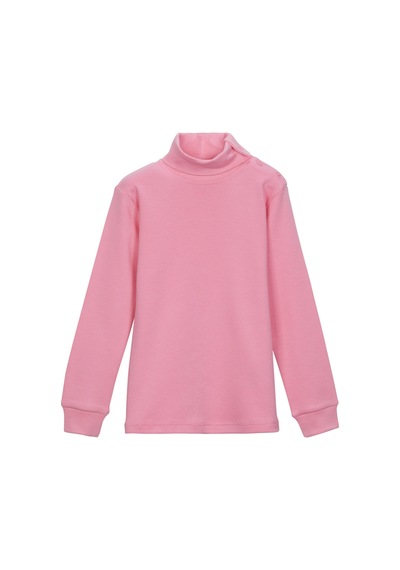 Lovetti Pembe Kız Çocuk Tam Balıkçı Uzun Kol Çıtçıtlı Tişört Pembe