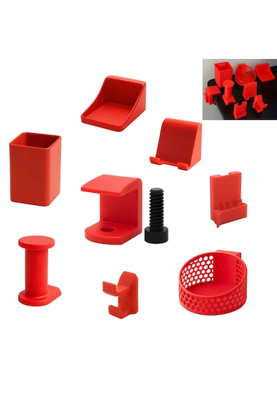 Özel 3d Baskı 8 Li Modüler Masa Düzenleyici Tak Çıkar Değiştirilebilir Düzenleyici Kırmızı