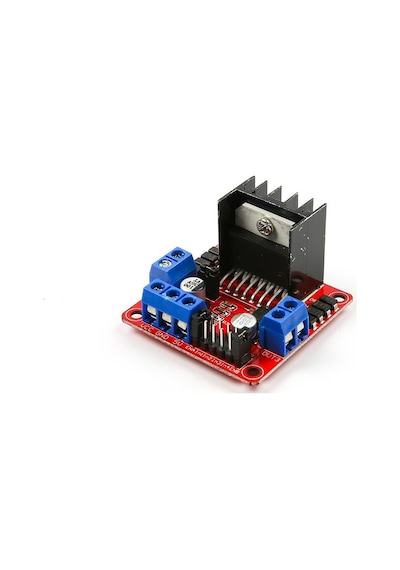 L298N Voltaj Regulatörlü Çift Motor Sürücü Kartı (Kırmızı PCB)