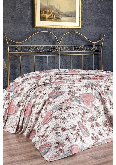 Vira Tek Kişilik %100 Pamuklu 160x240 Cm Tek Pike Pembe